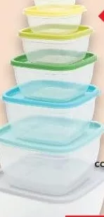 GRUNBERG Пластикові контейнери з кришками, 7 штs,0.16/0.3/0.5/0.88/1.5/2.4/4 l; діє 29.10–04.11.2026