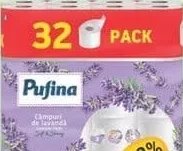Туалетная бумага PUFINA Lavender, 3 слоя, 32 рулона