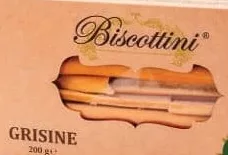 Хлебные палочки Biscottini, 180 г по подписи; на коробке 200 г