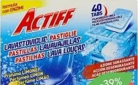 Таблетки для посудомоечной машины Actiff Lemon 40×15 г