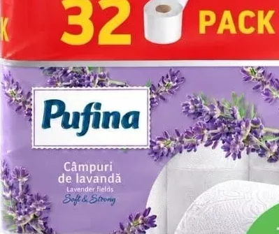 Туалетная бумага Pufina Lavender 3 слоя, 32 рулона