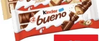 KINDER Bueno вафли, в ассортименте, 43 г