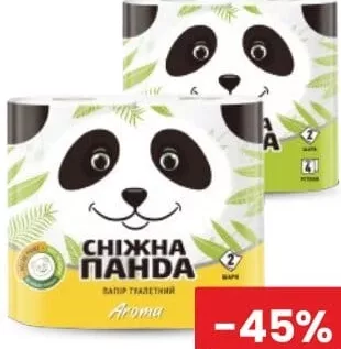 PANDA Aroma туалетная бумага, 2 слоя, 4 рулона