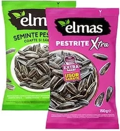 Elmas Смугасте насіння Xtra, слабосолоне або смажене солоне, 150 г