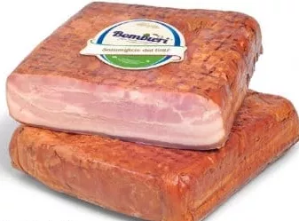 BOMBIERI Bacon fiert cu șorici, vid/vrac, preț/kg