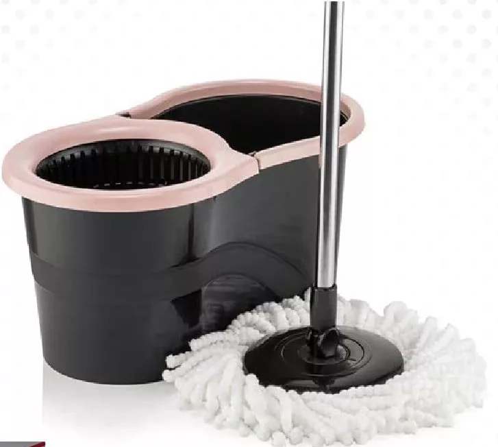 EMAY HOME/ZAMBAK PLASTIK Set curățenie, găleată cu storcător 13/14 L, mop microfibră, mâner telescopic/oțel; cu legitimație METRO valabilă