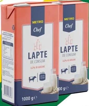 METRO Chef Lapte UHT 3,2%, 1000 g; la 1–3 buc.; cu card METRO