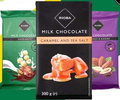 RIOBA Ciocolată tabletă, sortimente, 300 g; la 1–1 buc.; cu card METRO