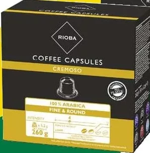 RIOBA Cafea capsule Nespresso, sortimente, 50×5,2 g; preț/buc. la 1 buc.; cu card METRO