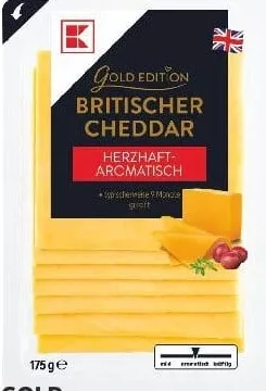 K-GOLD EDITION Чеддер ломтиками, 50%, выдержка 9 месяцев, 175 г