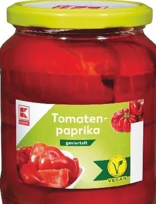 K-CLASSIC Красный перец четвертинками в уксусе 650 г