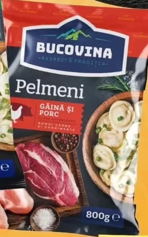 Pelmeni congelați Bucovina, în sortiment, 800 g; preț de la 37,90 lei — În limita stocului; disponibilitatea diferă între magazinele Family Market.
