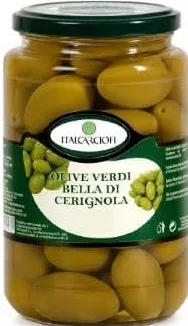 Măsline verzi Italcarciofi, sortiment, 314 g — Text ofertă: 314 g; pe borcan: 314 ml. — În limita stocului; disponibilitatea diferă între magazinele Family Market.