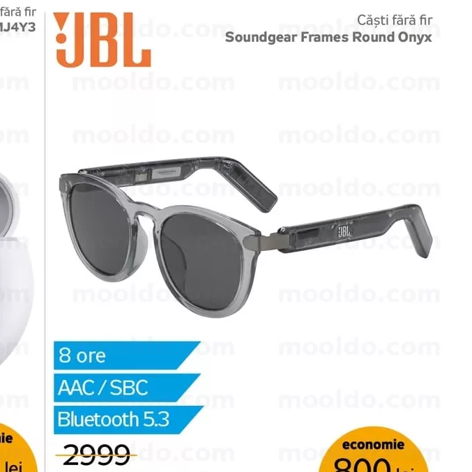 JBL Căști fără fir Soundgear Frames Round Onyx