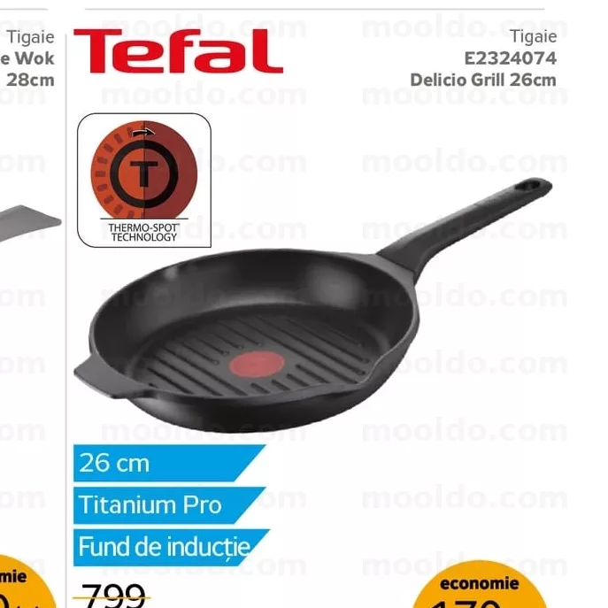 Tigaie Tefal E2324074 Delicio Grill 26cm