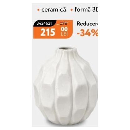 Vază decorativă ceramică 3D, 26 cm