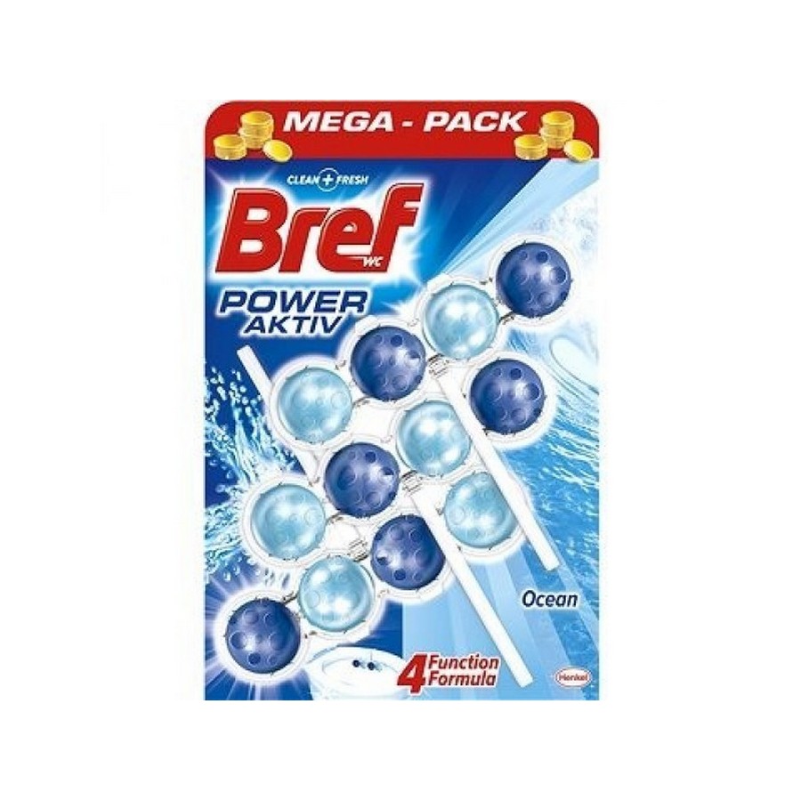 Bloc de aroma pentru WC bile BREF 3*50g Power Activ, Ocean