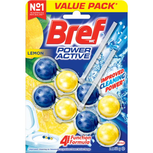 Bloc de aroma pentru WC bile BREF 3*50g Power Activ, Lemon
