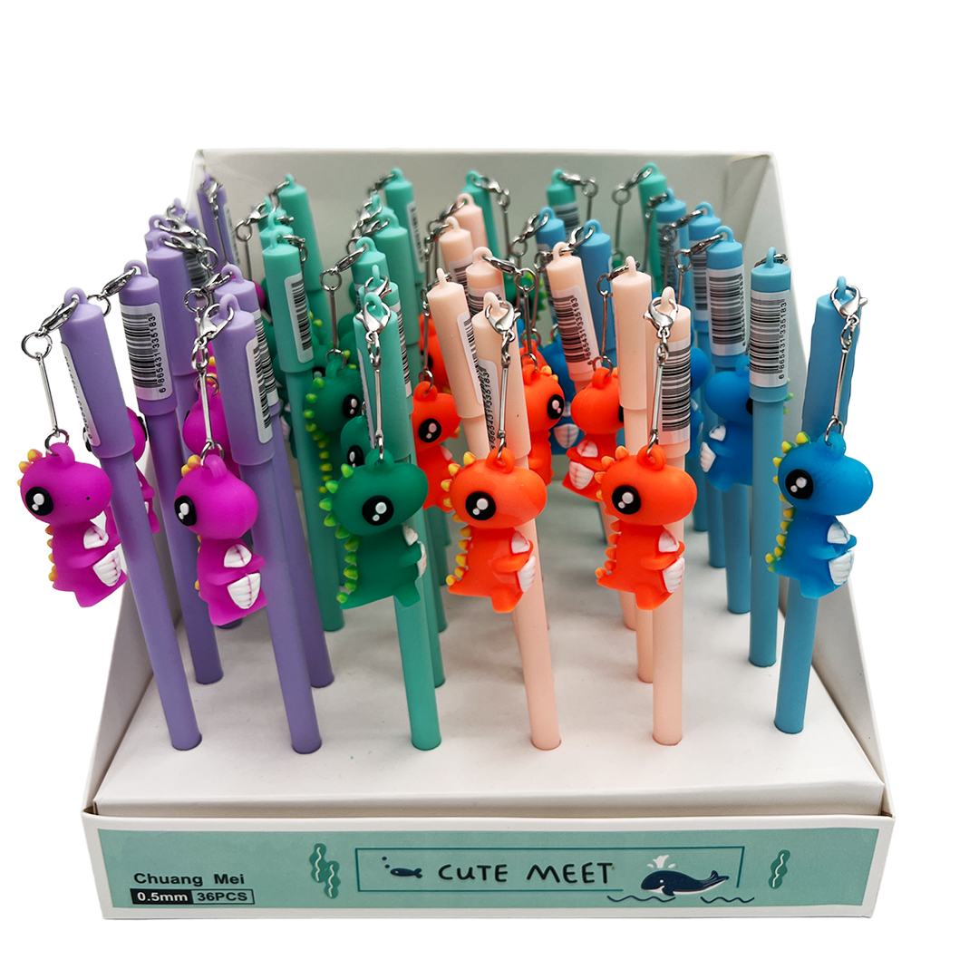 Pen gel albastru keychain dinozaur
