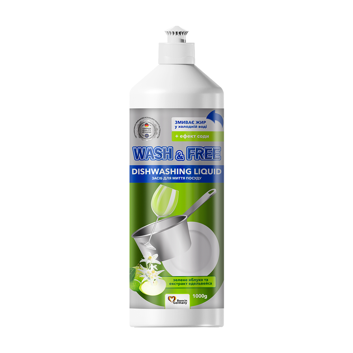 Spală & gratuit 1000ml verde Apple