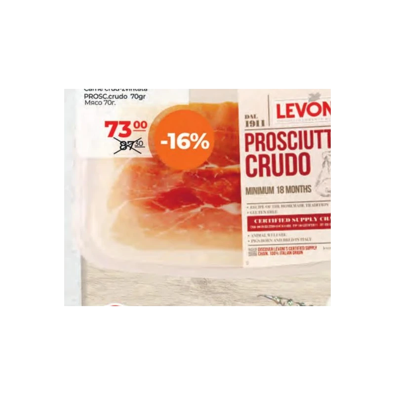 Levoni Prosciutto Crudo, 70 g