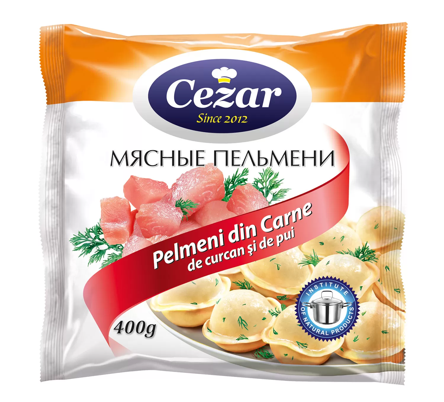 Cezar pelmeni cu pui și curcan, 400 g