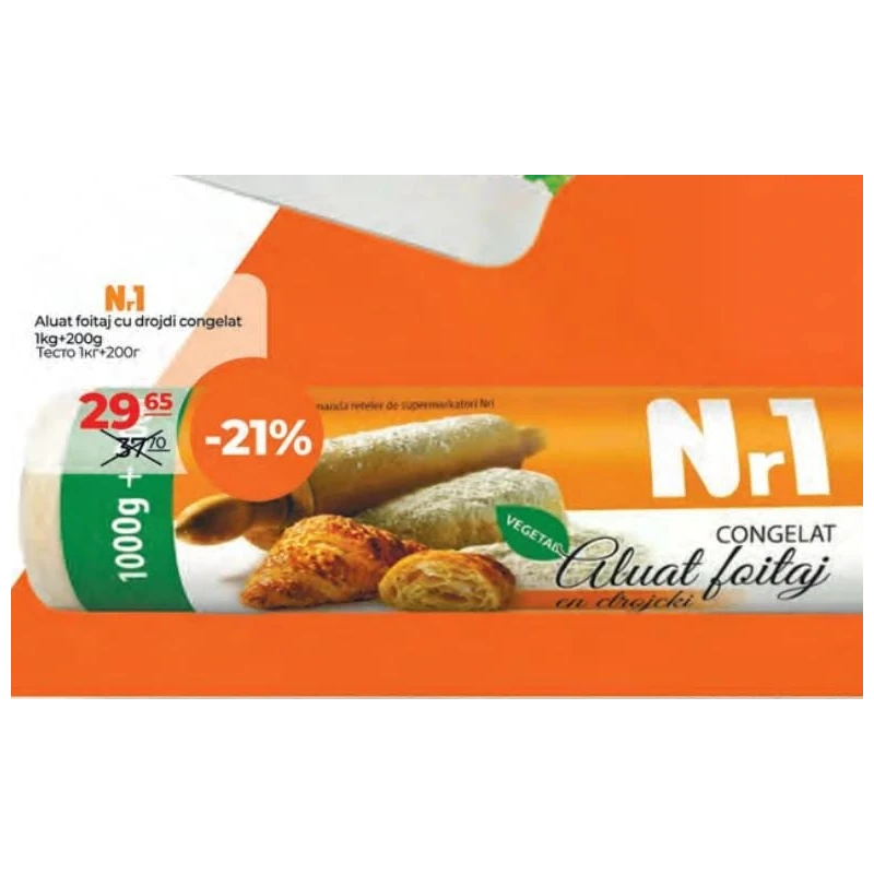 Nr1 aluat foitaj cu drojdie congelat, 1,2 kg