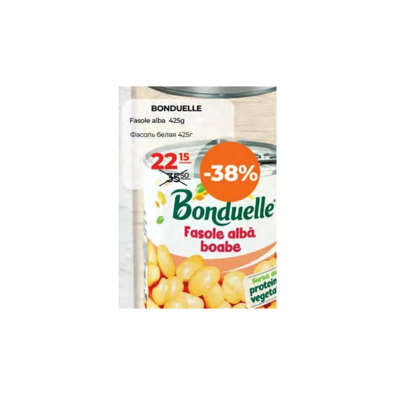 Bonduelle fasole albă, 425 g