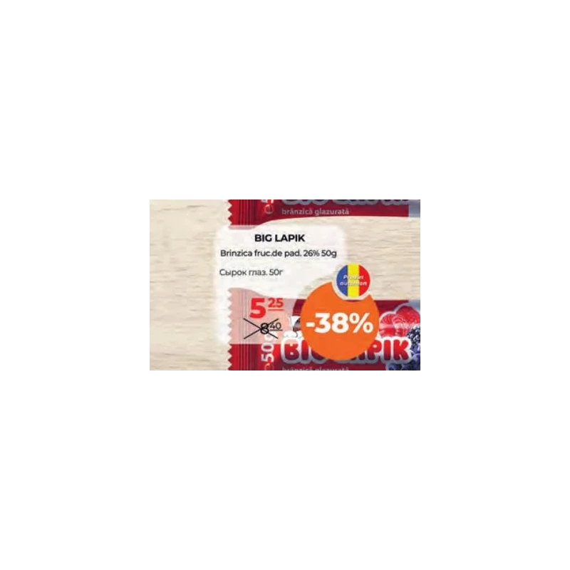 Big Lapik brânzică glazurată fructe de pădure 26%, 50 g