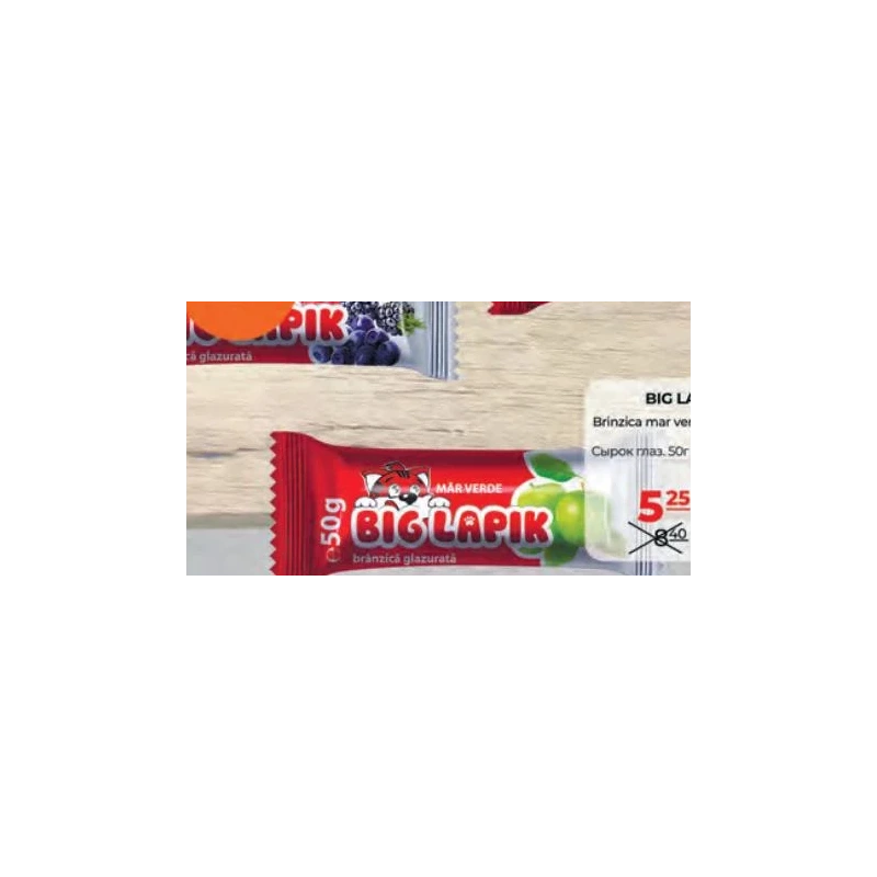 Big Lapik brânzică glazurată măr verde 26%, 50 g