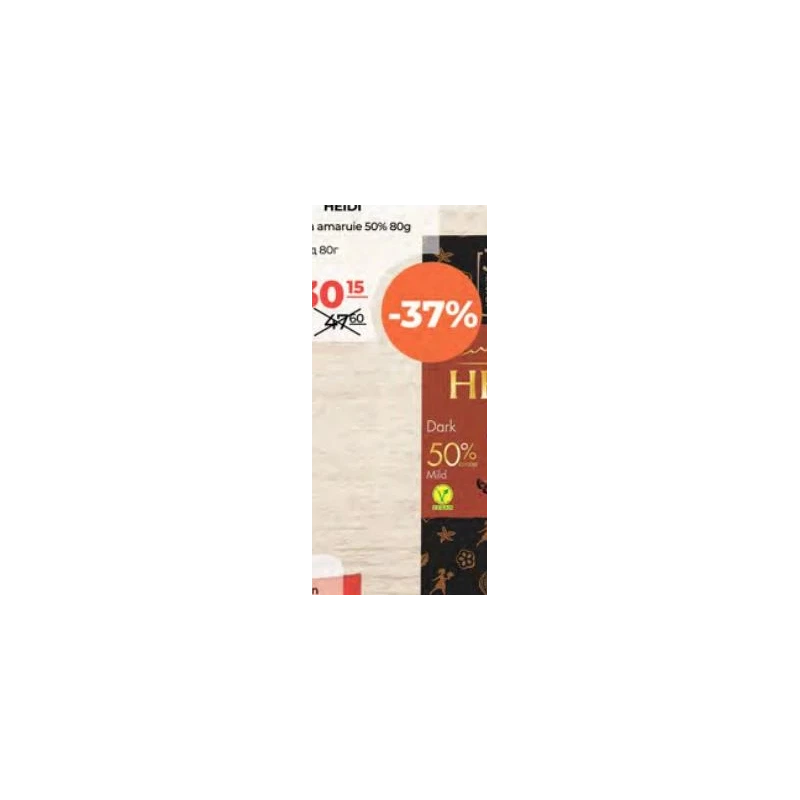 Heidi ciocolată neagră 50%, 80 g