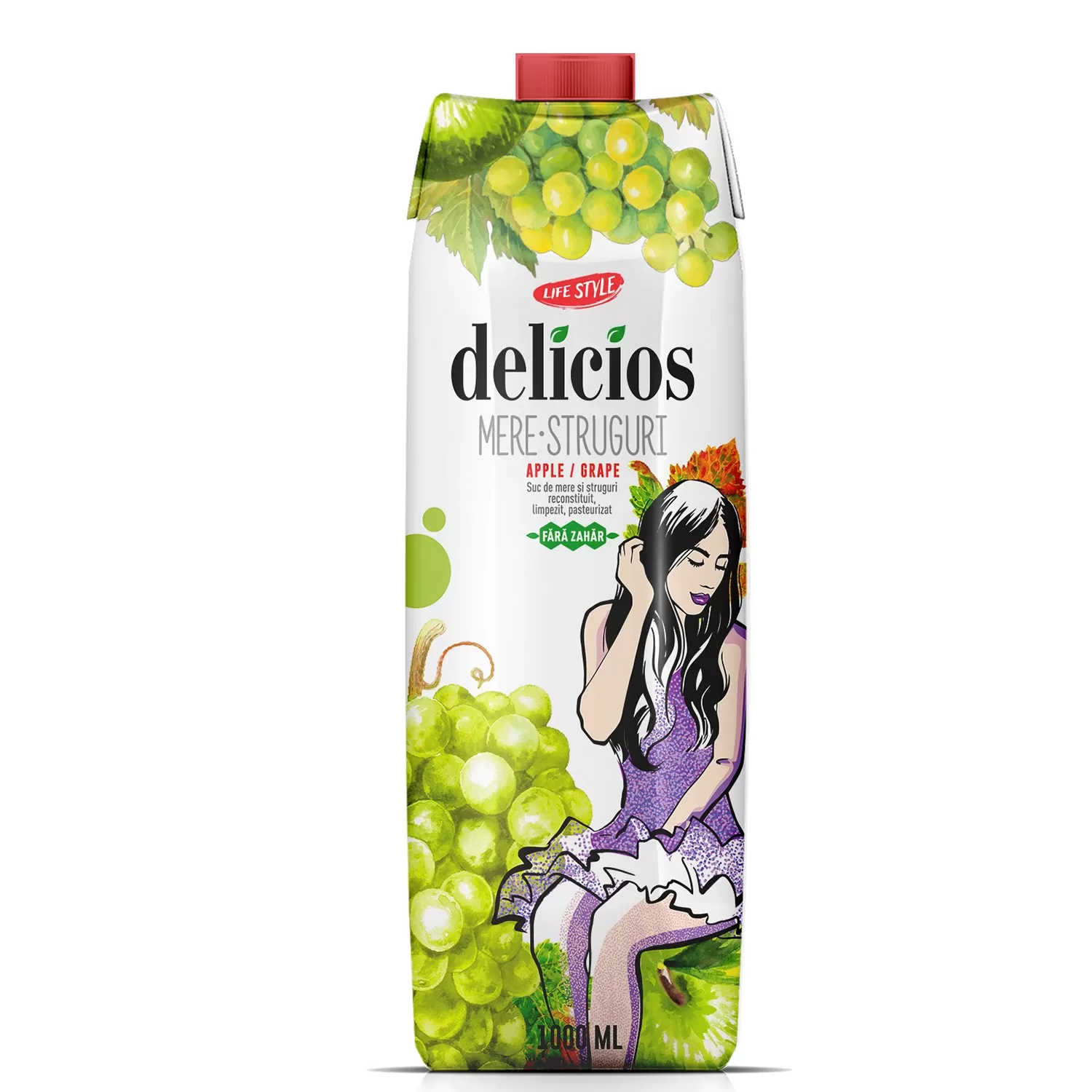Delicios suc mere și struguri, 1 L