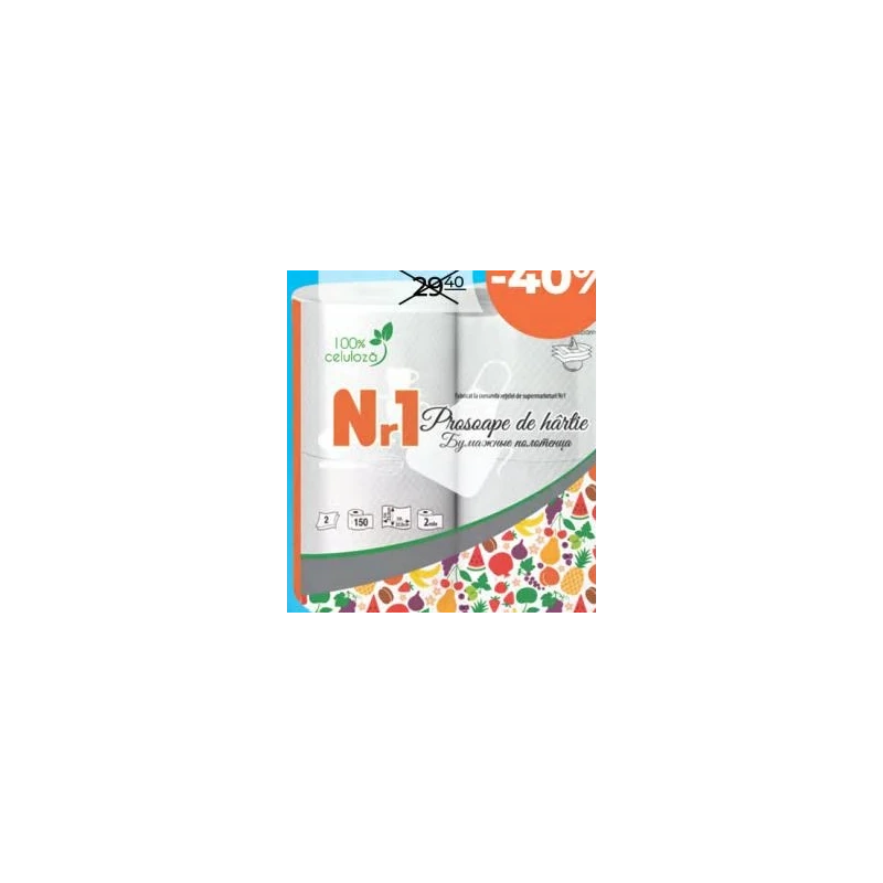 Nr1 prosoape de hârtie 2 straturi, 2 role