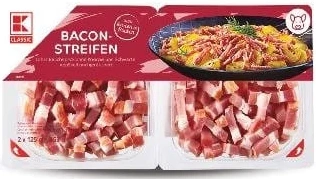 K-Classic bacon cubulețe, 2 x 125 g