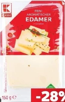 K-Classic brânză tare felii Edam / Gouda / Tilsit, 45–48% grăsime, 150 g