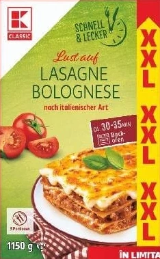 K-Classic lasagna Bolognese, 1150 g