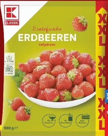 K-Classic căpșuni congelate, 1000 g