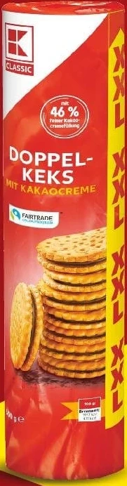 K-Classic biscuiți sandwich cu cremă de cacao, 600 g