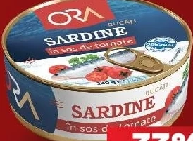 Ora sardine bucăți în sos de tomate / în ulei, 240 g