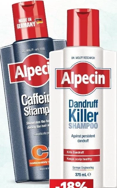 Alpecin șampon, diverse sortimente, 375 ml