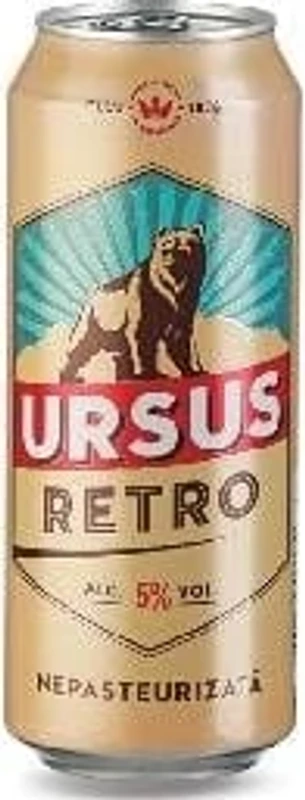 Ursus Retro bere blondă nepasteurizată, 5% alcool, 0,5 l