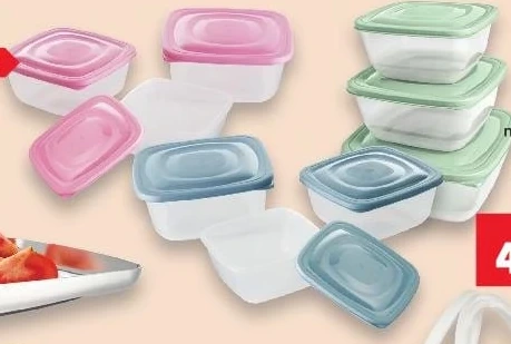 Set caserole din plastic cu capac, 2,5/1,5/1 l, 3 buc.