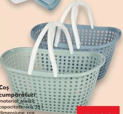 Coș de cumpărături din plastic, 15 l, 44x31x22 cm