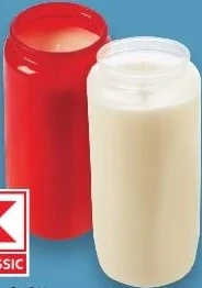 K-Classic candelă cu ulei, 120 h, 14 cm, roșu/alb