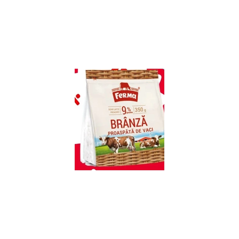 Ferma brânză proaspătă de vaci 9%, 350 g
