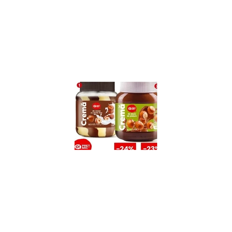 O! Preț Mic cremă duo de cacao și lapte, 400 g