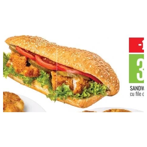 Sandwich 280 g cu file de pui în pane