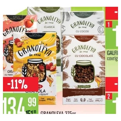 Granoleya granola 375 g, diverse sortimente