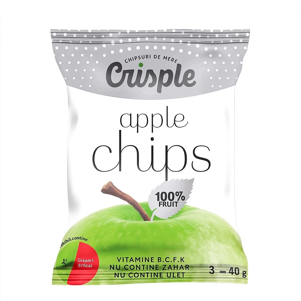 Crisple chipsuri de mere 40 g, diverse sortimente