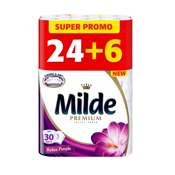 Milde hârtie igienică 3 straturi, 24+6 role